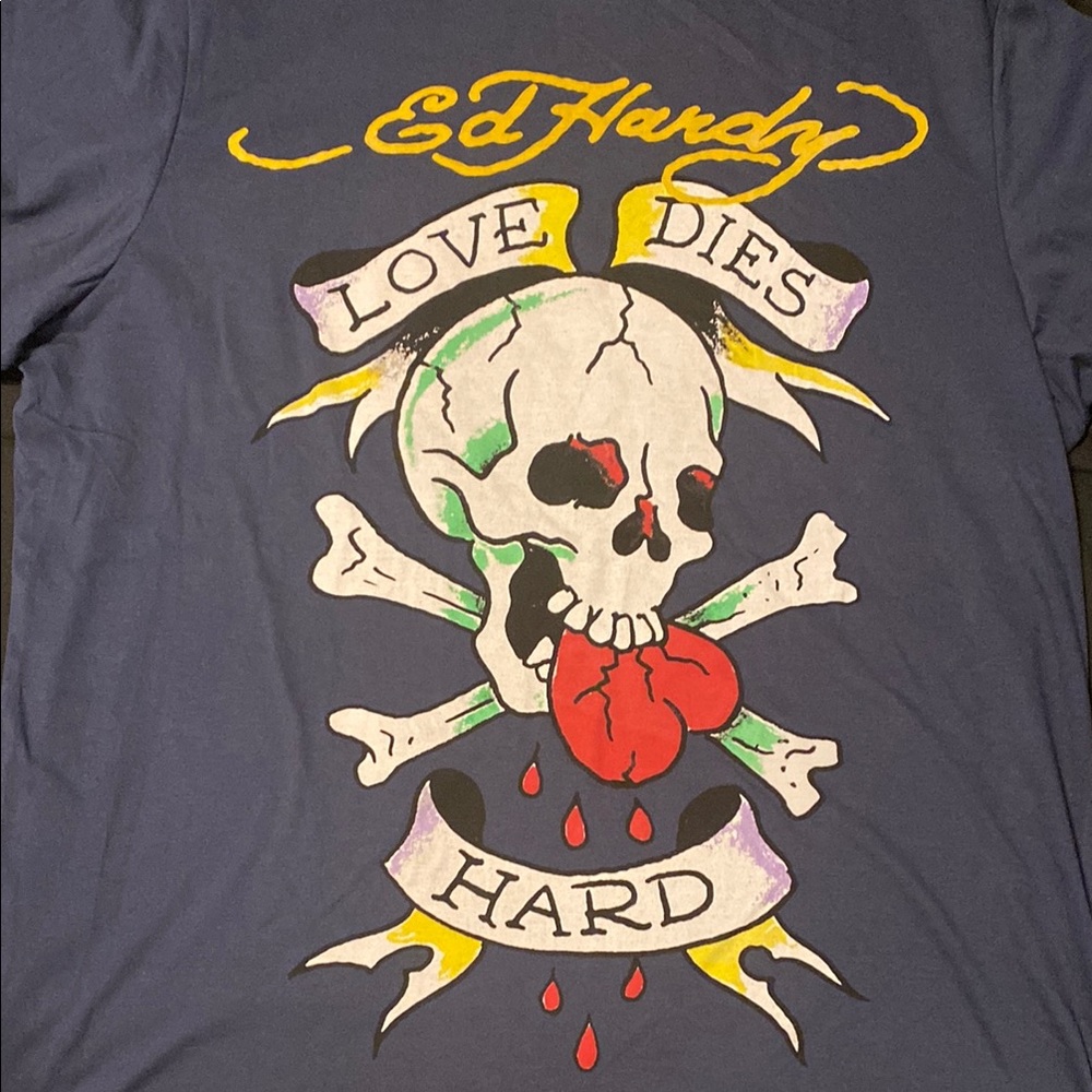 Ed Hardy Men's Blue Graphic T-Shirt